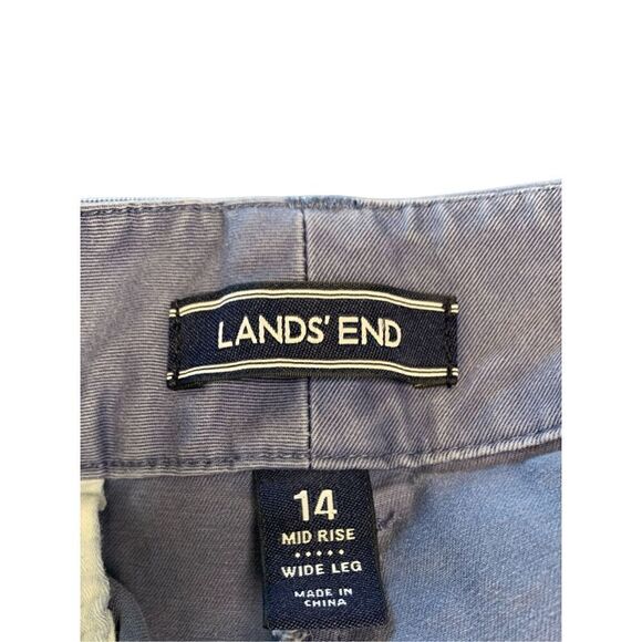 Lands End Cropped Pants Blue Size 14 - Mid Rise-Wide Leg - Picture 4 of 4